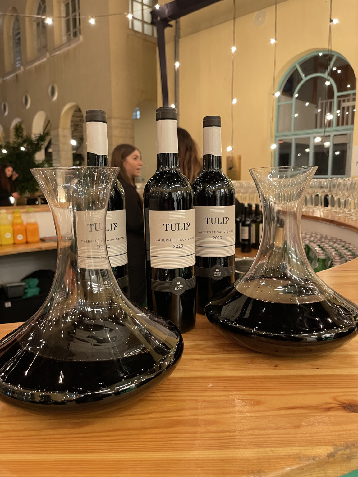 decanters and wine bottles