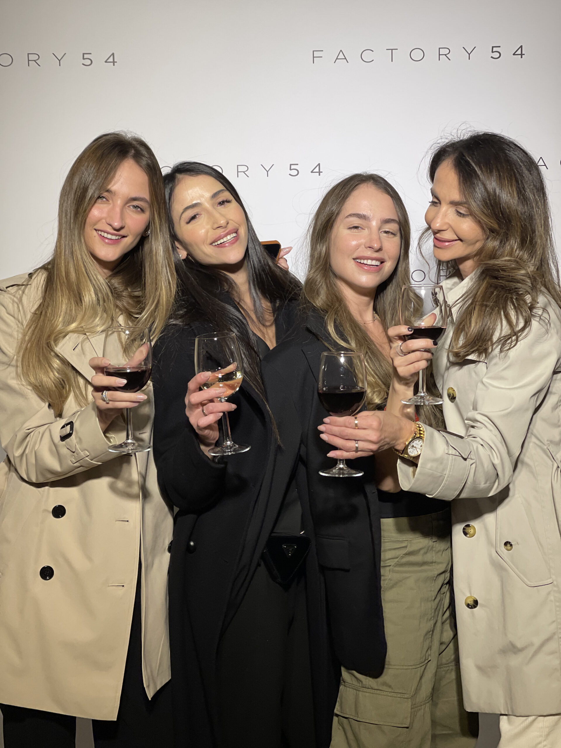 A Few girls taking a photo with wine